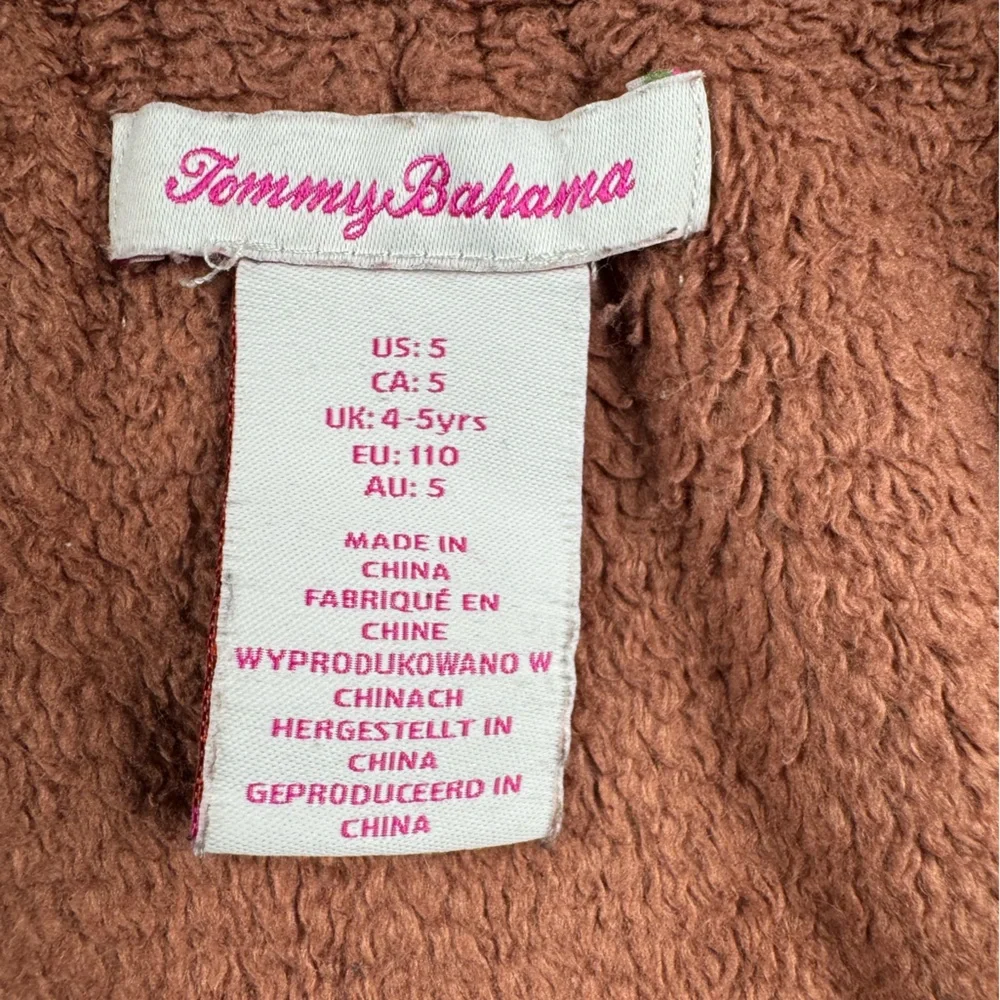 Tommy Bahama Brown Fleece Full Zip with pockets jacket size 5